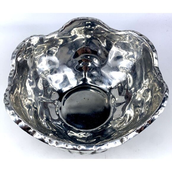 Tamsan Designs Scallop Shell Bowl BHT-125 Handcrafted Aluminum Mexico 7" Vtg - Picture 2 of 8